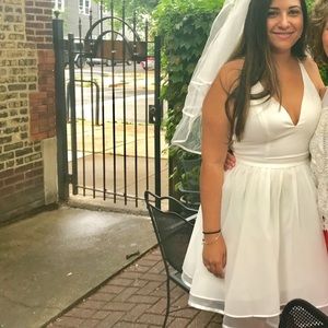 white dress with sexy lace back.